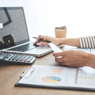 Female Accountant Calculations Audit And Analyzing